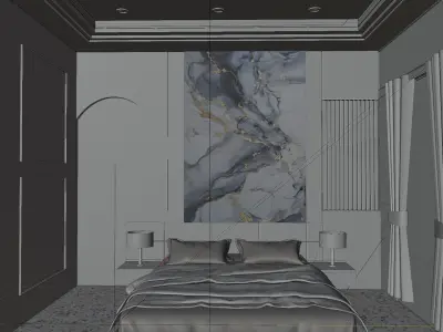 Luxury Modern Bedroom  Free 3D model