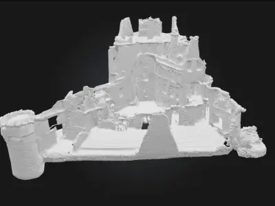 Ancient Fortress Ruins  Crumbling Stronghold Model for Fantasy 3D model