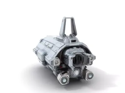 Futuristic Spaceship model pack Low-poly 3D model