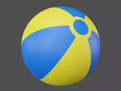 Beach Ball Low-poly 3D model get