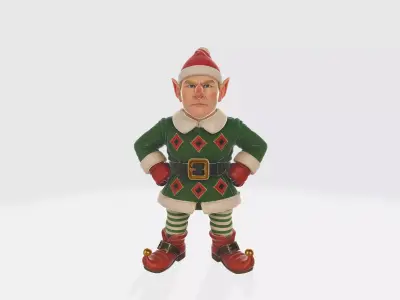 Christmas Elf Figurine Funny Holiday Elf Statue Christmas Decor 3D print model