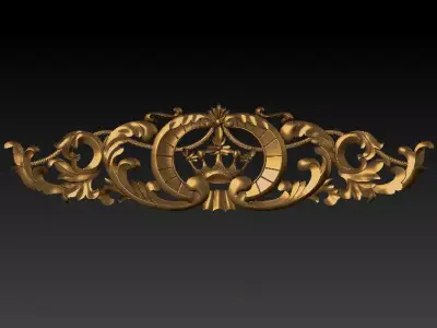 Classic pattern inlaid interior decorated with 3D CNC model 3D model