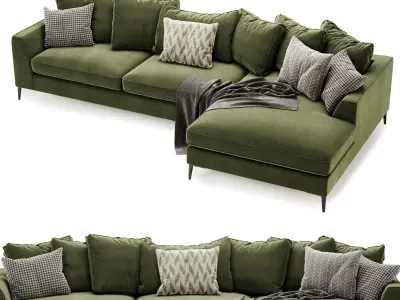 Meridian large chaise sofa 3D model