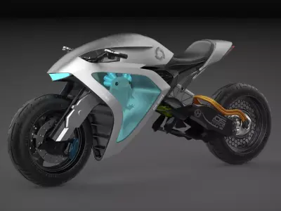 Scifi moto Sport Bike tech motorcycle futuristic concept turbos 3D model