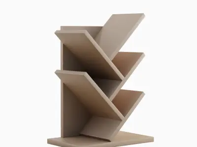 Small Bookshelf  01 Low-poly 3D model