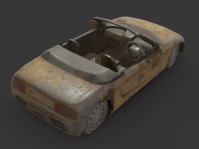 Abandoned Car - Honda Beat Low-poly 3D model