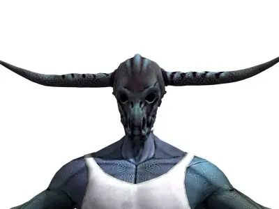 Warrior monster Free low-poly 3D model