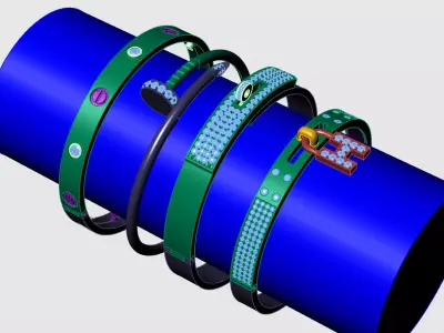 4 Bracelets top modeling  3D print model