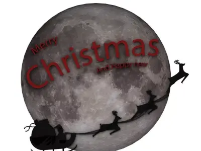 Christmas Moon Decoration 3D model
