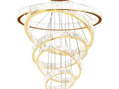 SANXIANG Luxury Large Round Custom Crystal Decorative LED 3D model