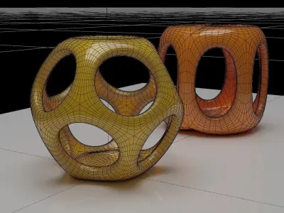 Geometric Containers Cage Vases 3D print model