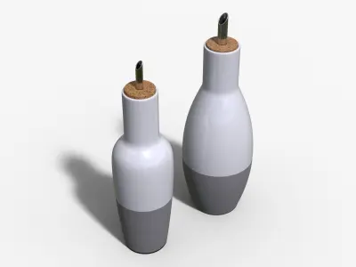 Oil and Vinegar Set Low-poly 3D model
