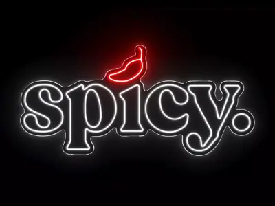 Spicy Neon Sign 3D model