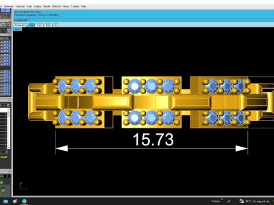 Luxury Multi Row Pave Gemstone Band Ring for Women 4854 3D print model