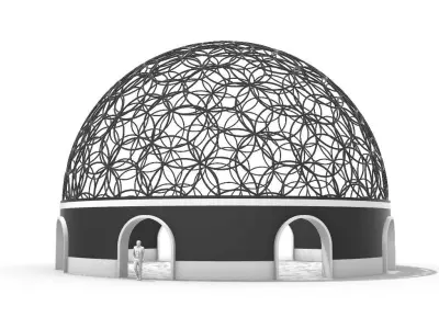 Geodesic Dome Flower of Life Pavilion Architectural Structure  3D model