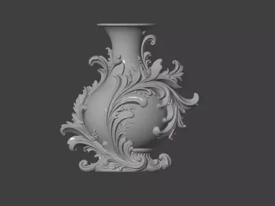 Baroque Style Decorative Vase STL 3D Model 3D print model
