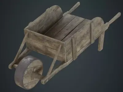 Wheelbarrow 3B Low-poly 3D model