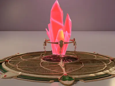 Low-poly Ancient  Floating Shrine Low-poly 3D model