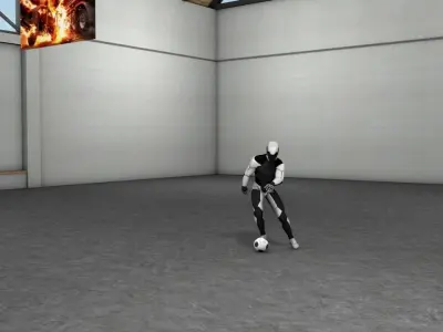 dribbling humanoid with soccer ball 3D model