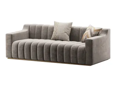 Room Simple Couch Chesterfield Fabric Sofa 3D model