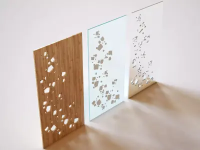 Partition three metal panels 3D model