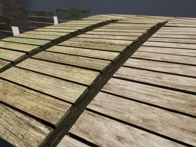 Modular wood Construction pack Low-poly 3D model