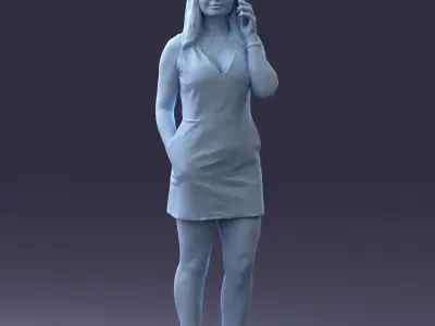 000333 Woman Talking on Phone 0122 3dp 3D print model