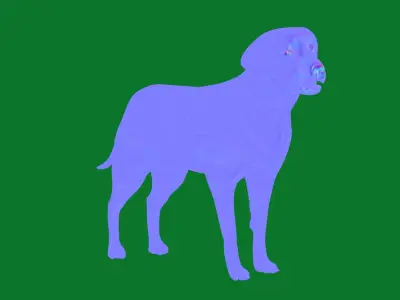 Chocolate Labrador Retriever Dog Low-poly 3D model