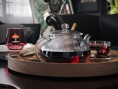 Black Neoclassic interior room 3D model