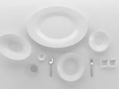 Restaurant plastic box showing view 3D model