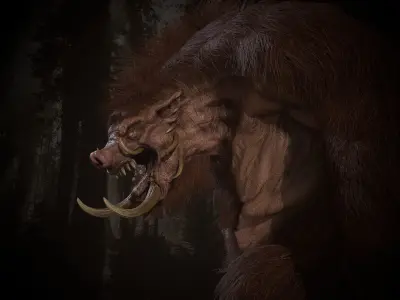 WereBoar mammoth Low-poly 3D model