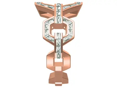 Honeycomb pattern Diamond Ring 3D print model