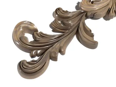 Cartouche-016 ornately carved wall bracket 3D model