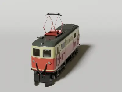 Historical Austrian narrow-gauge electric locomotive 3D model