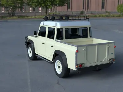 Full Land Rover Defender 110 Double Cab Pick Up HDRI 3D model