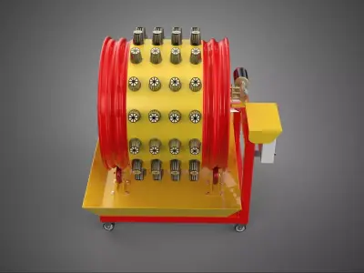 STEEL DRUM ROTARY HYDROPONIC SPIN GARDEN PLANT FARM SYSTEM WHEEL 3D model