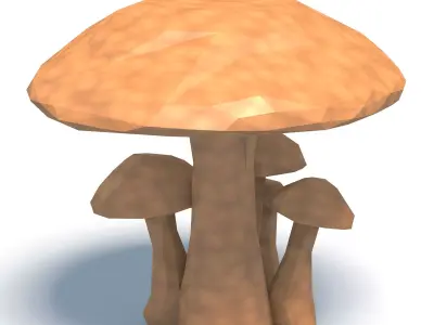 Mushrooms Low Poly 3D print model