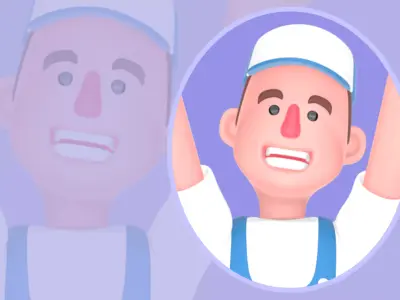 Stylized 3D Mechanic Character - Angry Spark Plug Pose 3D model