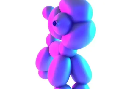 Cotton Poodle Balloon Decoration Props Second Life toy 3D print model