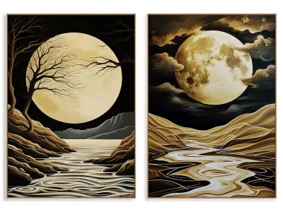 Abstract Painting Frame set 3D model 5