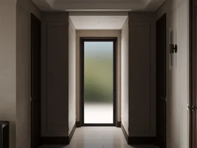 Interior Designed Scene with HALLWAY 2ND floor and STAIRS 3D model