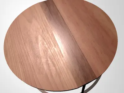 Table round coffee with metal base 3D model