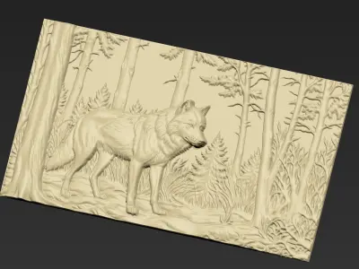 A Wolf in the Forest A126 3D print model