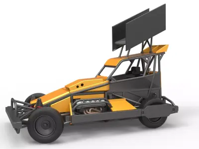 New Zealand Superstock car while turning Version 4 Scale 1 to 25 3D print model