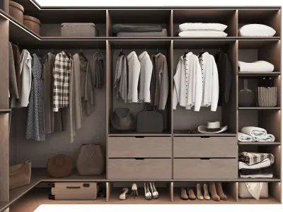 Wardrobe with filling 3D model