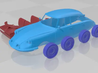 1955 Citroen DS 19 Vintage Elegance - Separate Parts Model 3D print model