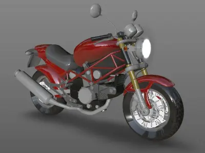 Ducati Monster Heavy Bike 3D Model Game Ready Asset Low-poly 3D model