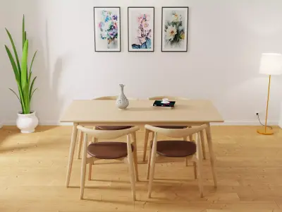 Dining hall interior 3D model