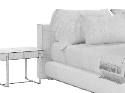 Flexform Groundpiece Bett 3D model