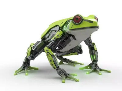 Sci-Fi Robot Assault Frog 3D Model Low-poly 3D model